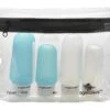 Eagle Creek Silicone Bottle Set - Clear/Aqua -Eagle Creek Eagle Creek Silicone Bottle Set ClearAqua